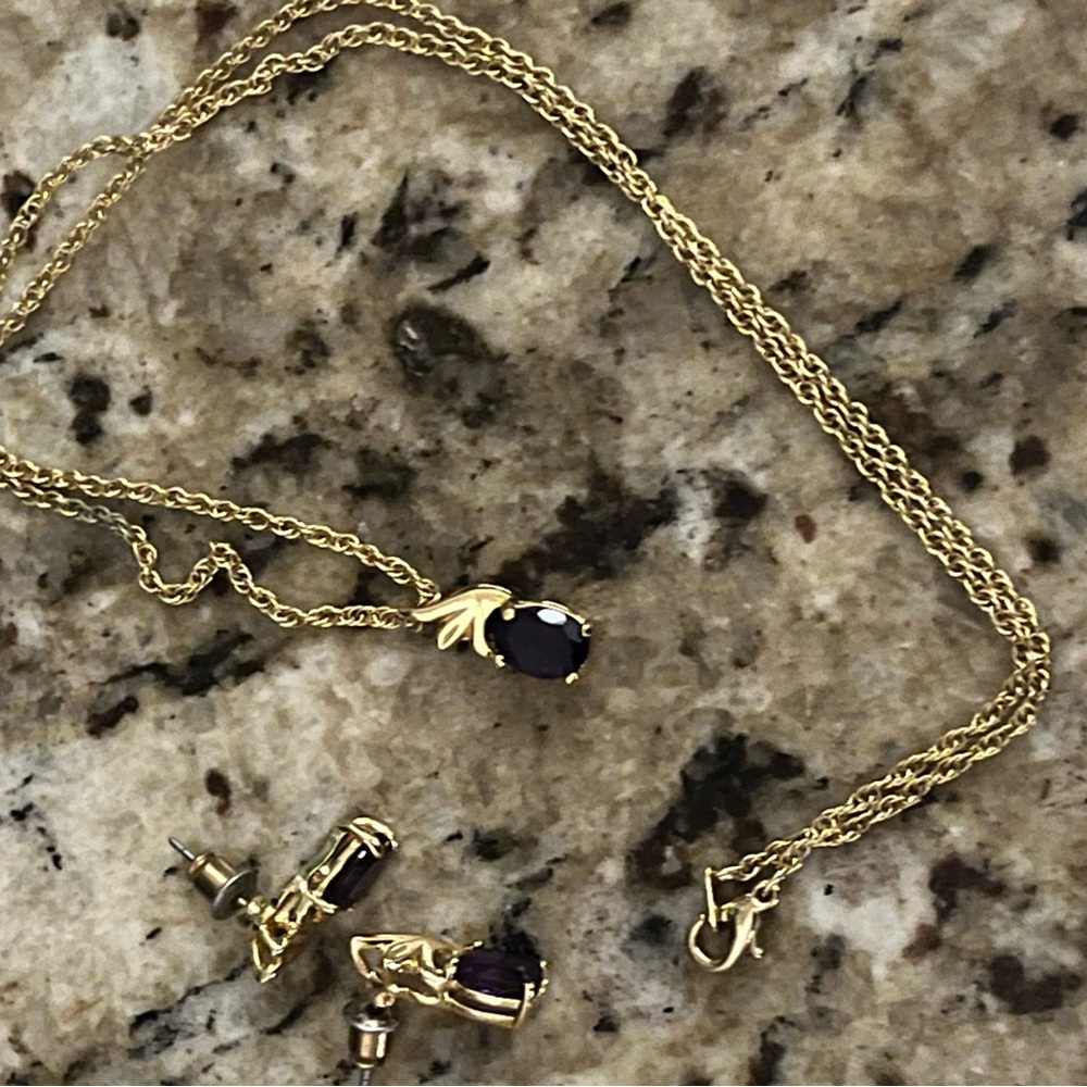Gold and Purple Jewelry Set